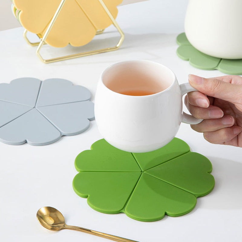 Decorative Flower Silicone Trivet Mat | Heat-Resistant Pot Holder & Large Drink Coaster