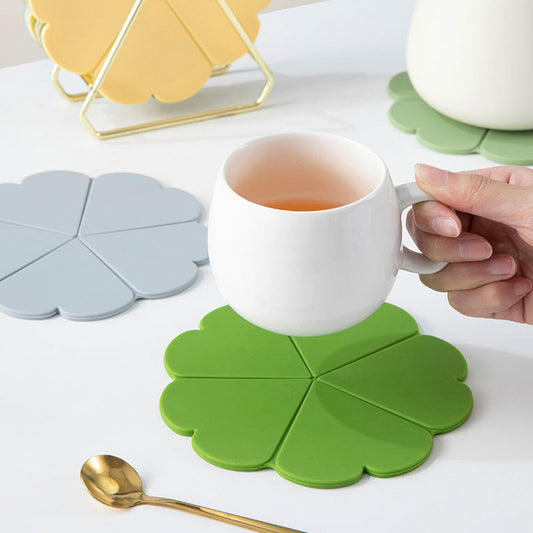 Decorative Flower Silicone Trivet Mat | Heat-Resistant Pot Holder & Large Drink Coaster