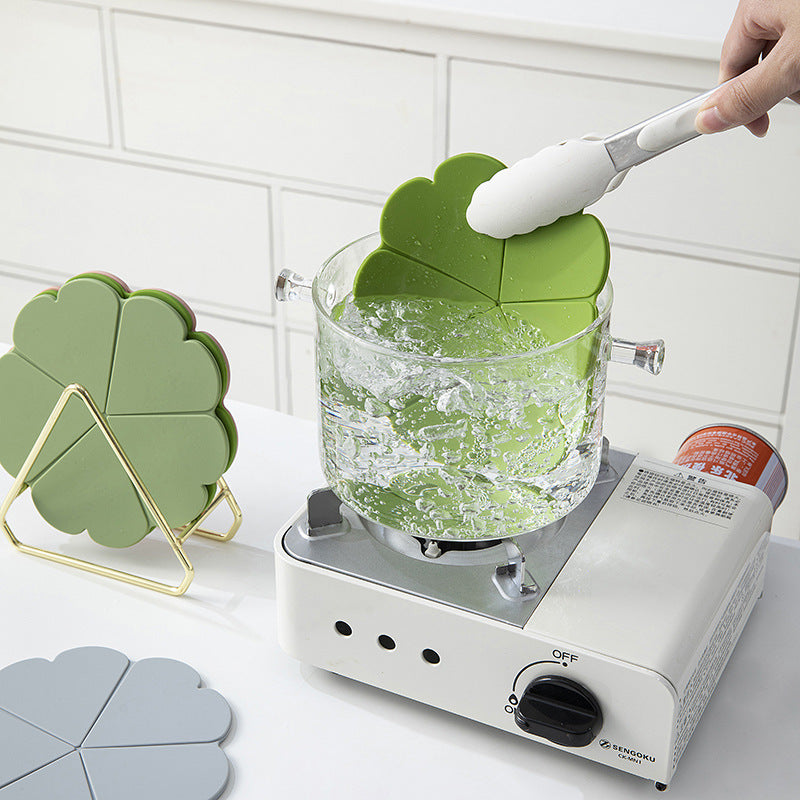 Decorative Flower Silicone Trivet Mat | Heat-Resistant Pot Holder & Large Drink Coaster