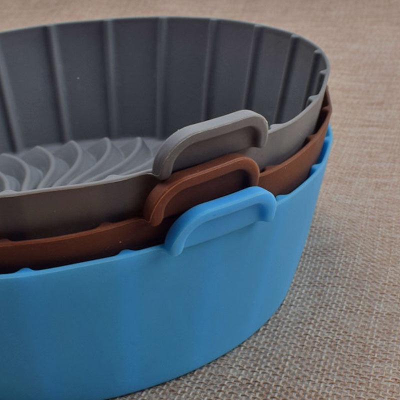 Round Silicone Air Fryer Pot | Reusable Non-Stick Basket Liner for Baking & Roasting