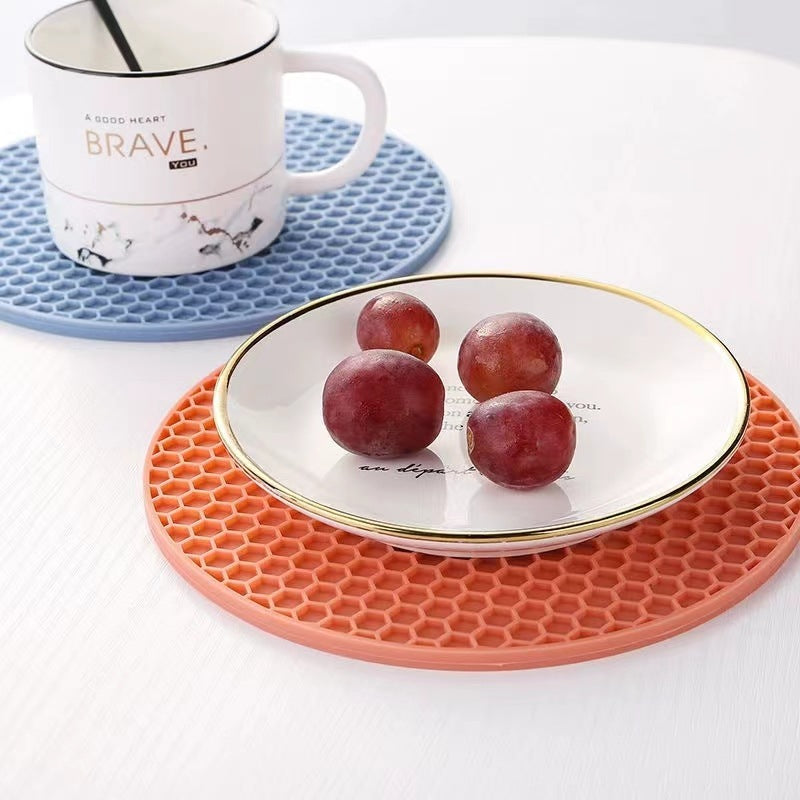 Silicone Honeycomb Trivet Mat | Non-Slip Hot Pad, Pot Holder & Jar Opener |