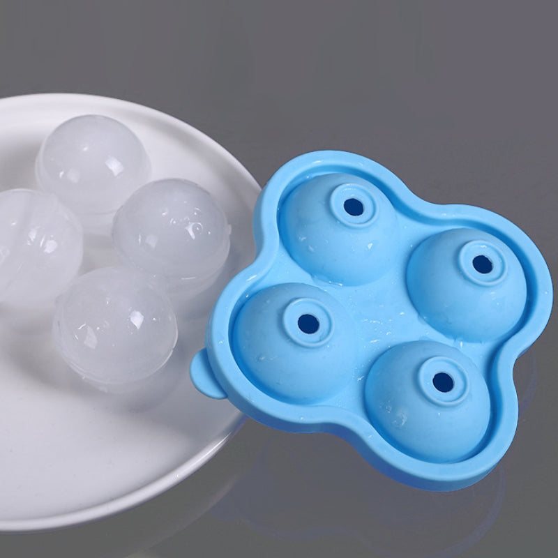 Silicone Sphere Ice Ball Maker for Whiskey & Cocktails (Makes 4 Large Ice Balls)