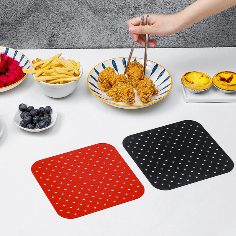 Reusable Silicone Air Fryer Liner - Non-Stick Basket Mat for Easy Cleanup