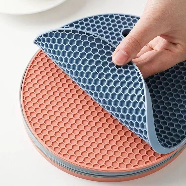Silicone Honeycomb Trivet Mat | Non-Slip Hot Pad, Pot Holder & Jar Opener |