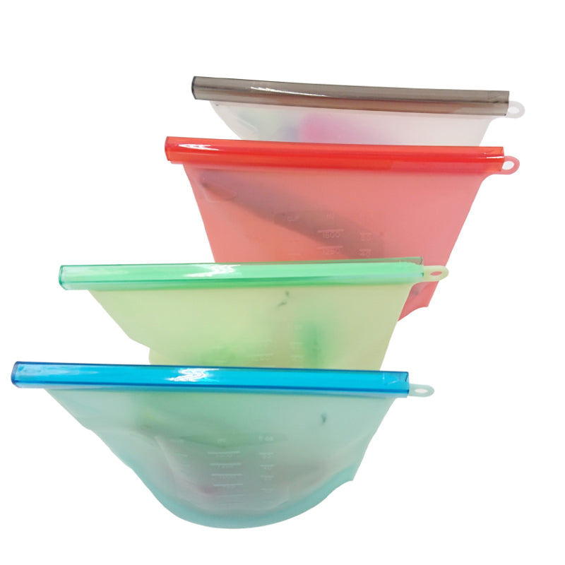 Reusable Silicone Food Storage Bags (3-Pack) - Leakproof, Freezer & Microwave Safe