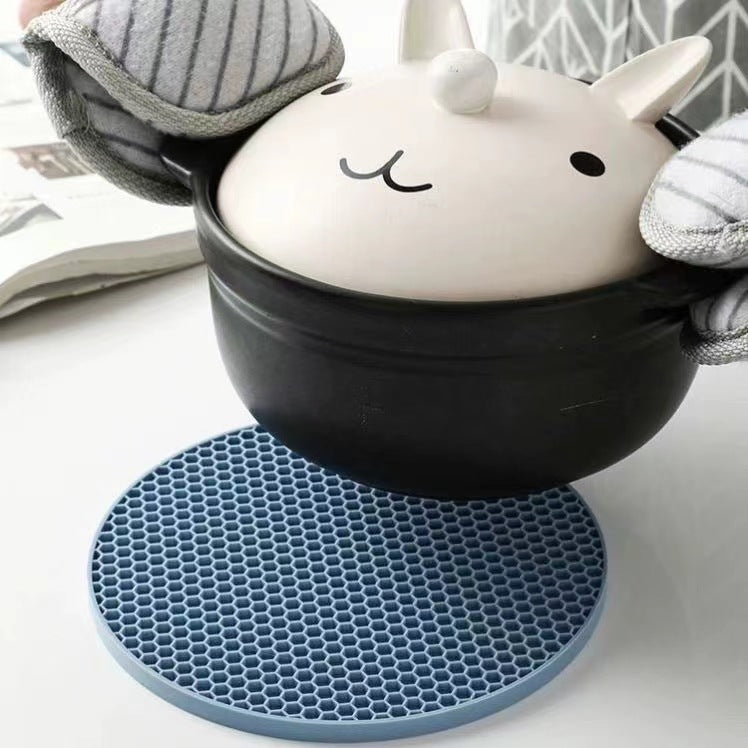 Silicone Honeycomb Trivet Mat | Non-Slip Hot Pad, Pot Holder & Jar Opener |