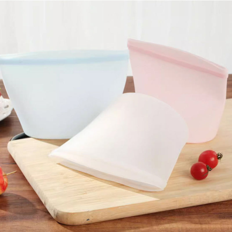 Reusable Silicone Food Storage Bags | Leakproof Zip Seal for Snacks, Travel & Marinades | Set of 3