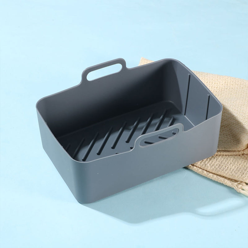 Rectangular Silicone Air Fryer Pot | Reusable Non-Stick Basket Liner & Baking Pan