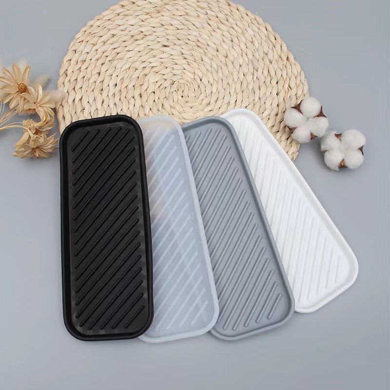 Silicone Sink Caddy Organizer | Kitchen & Bathroom Sponge Holder Tray | Quick-Drying