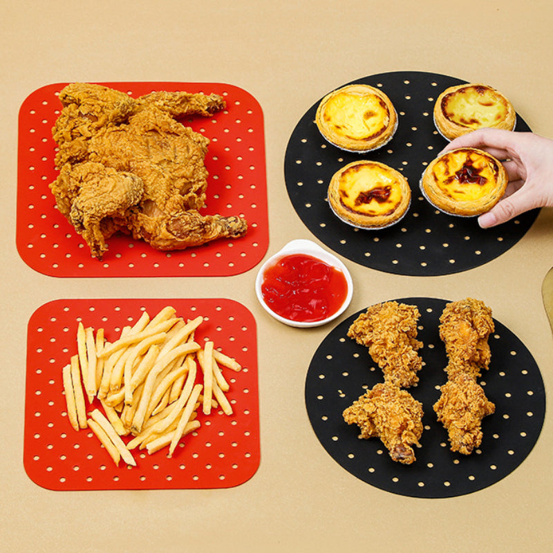 Reusable Silicone Air Fryer Liner - Non-Stick Basket Mat for Easy Cleanup