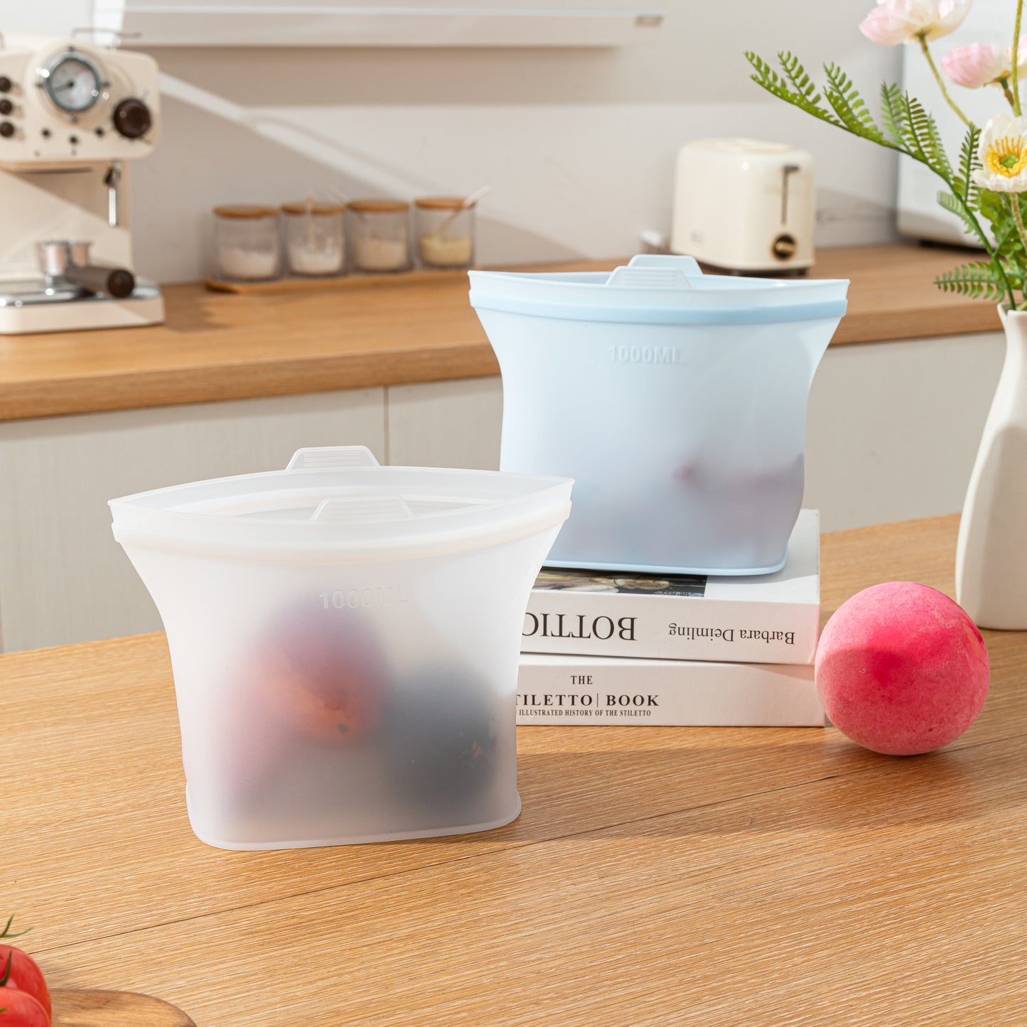 Reusable Stand-Up Silicone Food Storage Bags | Leakproof for Freezer, Microwave & Sous Vide | Set of 3