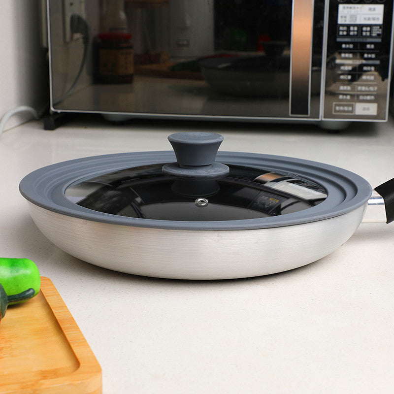 Universal Silicone & Tempered Glass Lid for Pots & Pans | Fits Multiple Sizes | 28cm