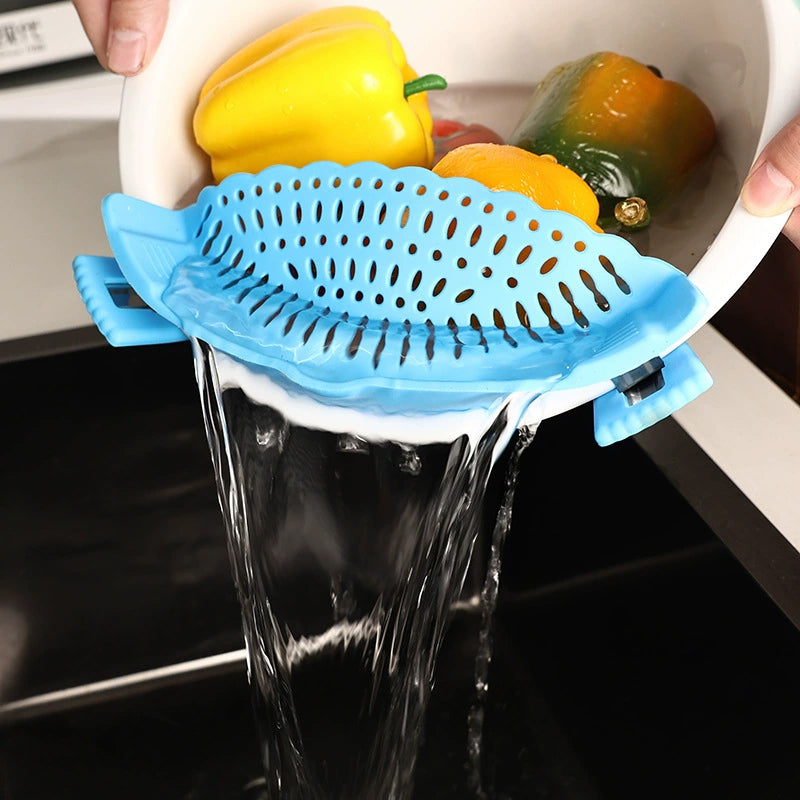 Clip-On Silicone Pot Strainer - Space-Saving, Hands-Free Kitchen Colander