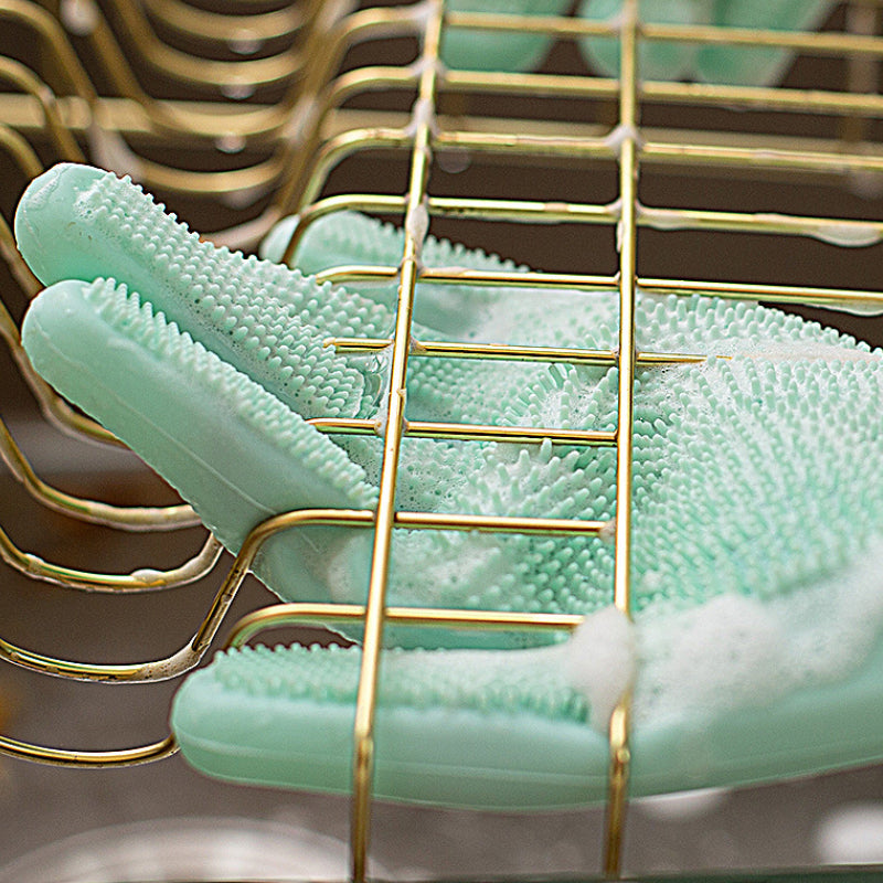 Magic Silicone Scrubbing Gloves - 2-in-1 Dishwashing & Multipurpose Cleaning Gloves