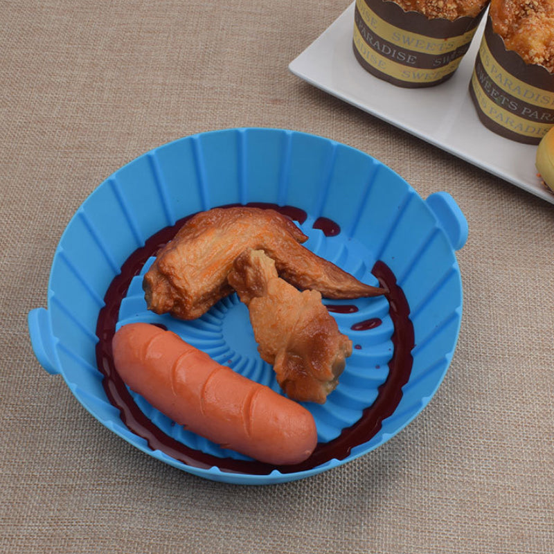 Round Silicone Air Fryer Pot | Reusable Non-Stick Basket Liner for Baking & Roasting
