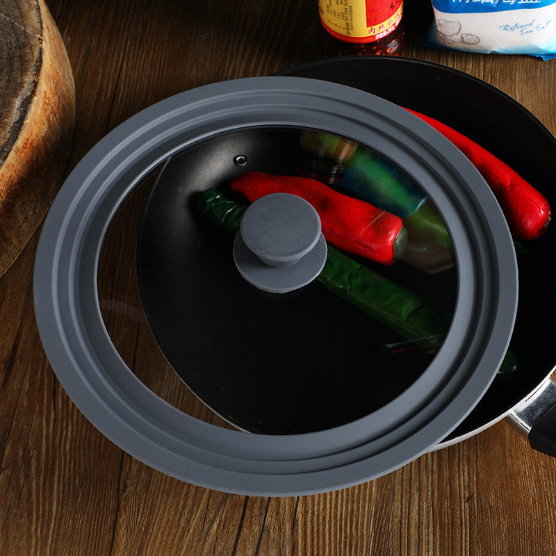 Universal Silicone & Tempered Glass Lid for Pots & Pans | Fits Multiple Sizes | 28cm