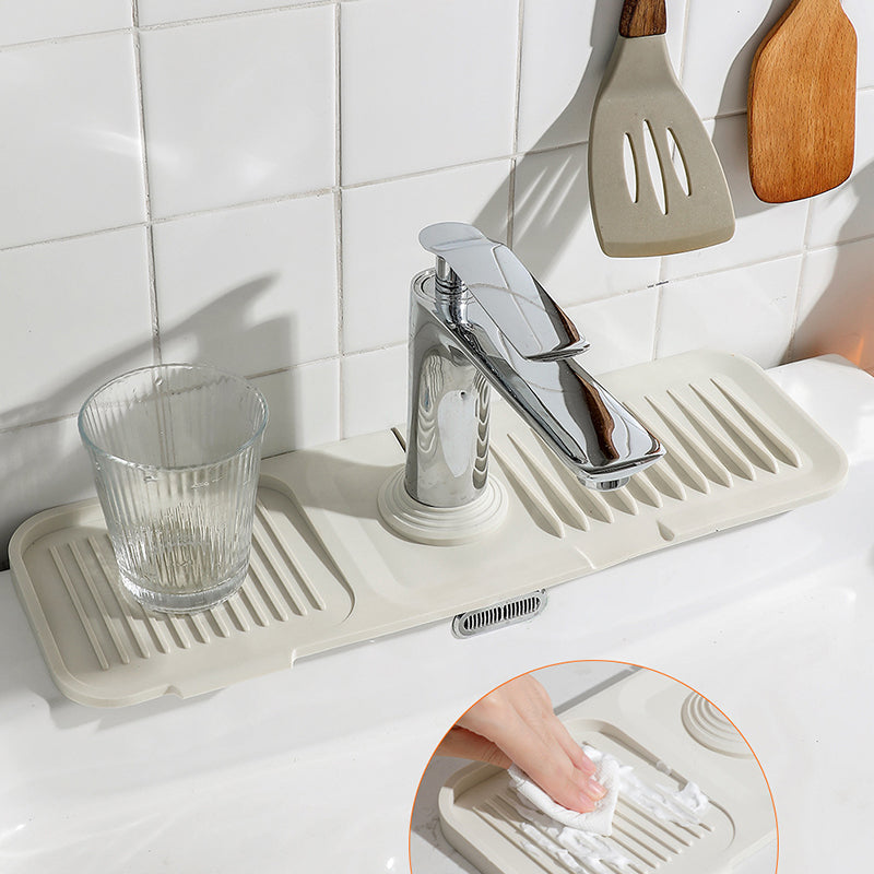 Silicone Draining Mat & Countertop Organizer | Self-Draining Ribbed Pad for Sponges & Soap