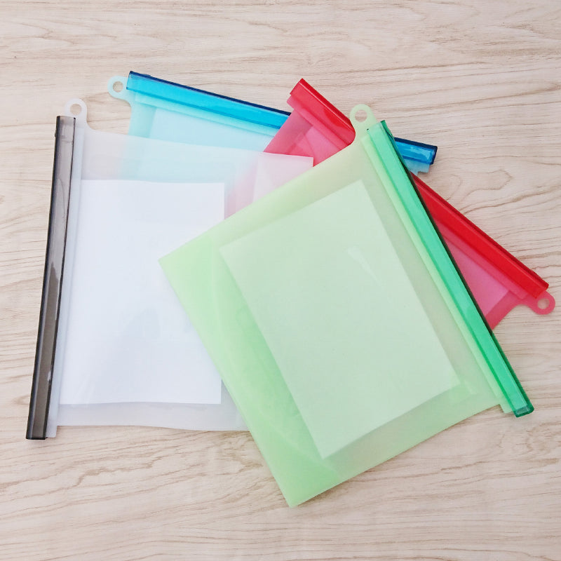 Reusable Silicone Food Storage Bags (3-Pack) - Leakproof, Freezer & Microwave Safe