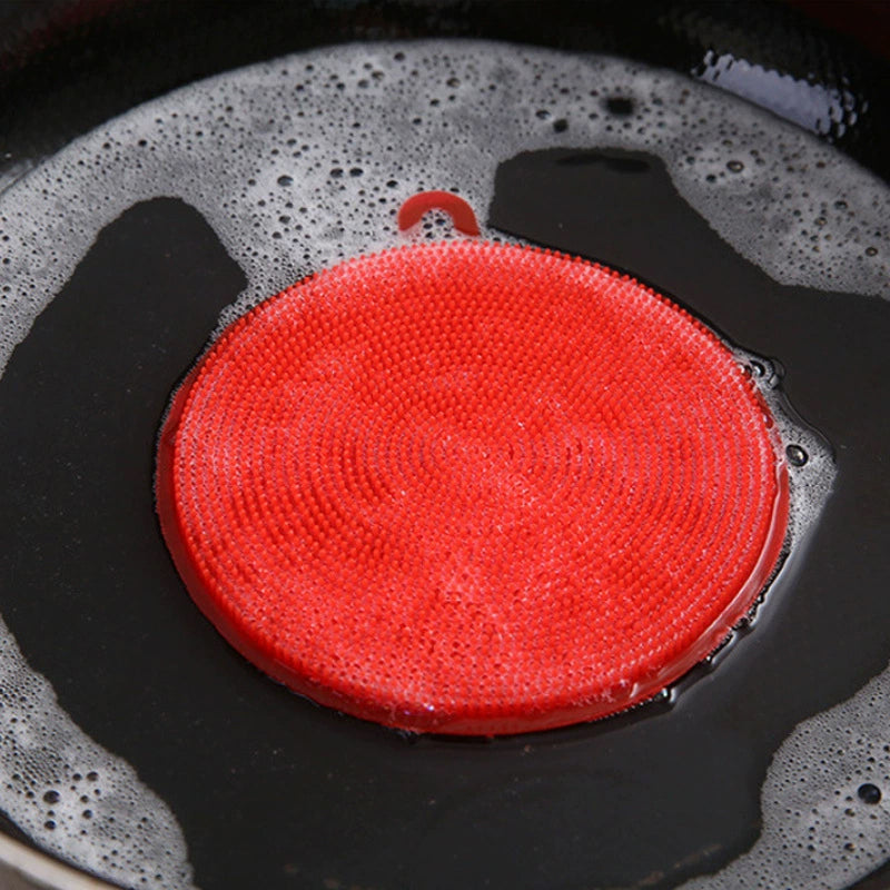 Happy Face Silicone Dish Scrubber - Non-Scratch, Hygienic Sponge Alternative