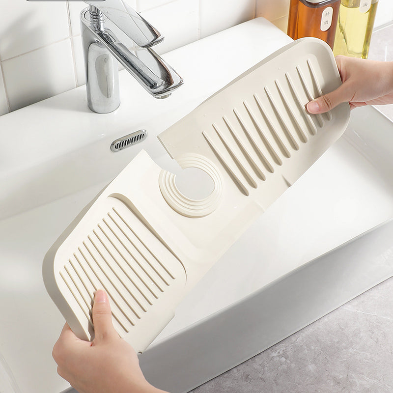 Silicone Draining Mat & Countertop Organizer | Self-Draining Ribbed Pad for Sponges & Soap