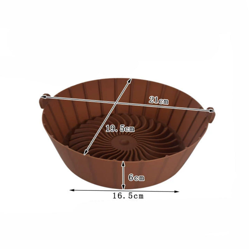 Round Silicone Air Fryer Pot | Reusable Non-Stick Basket Liner for Baking & Roasting