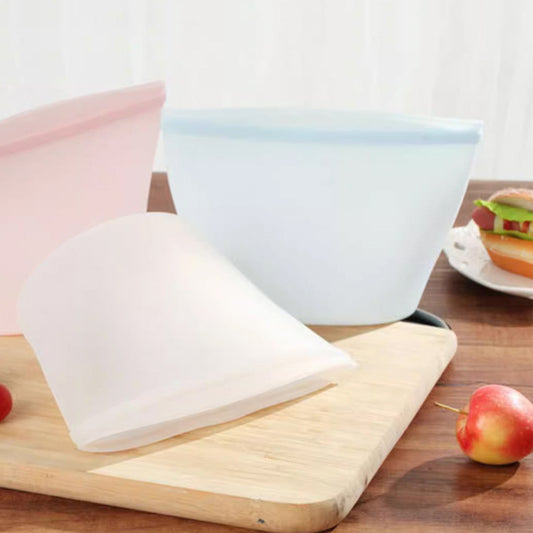 Reusable Silicone Food Storage Bags | Leakproof Zip Seal for Snacks, Travel & Marinades | Set of 3