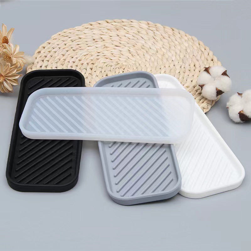 Silicone Sink Caddy Organizer | Kitchen & Bathroom Sponge Holder Tray | Quick-Drying