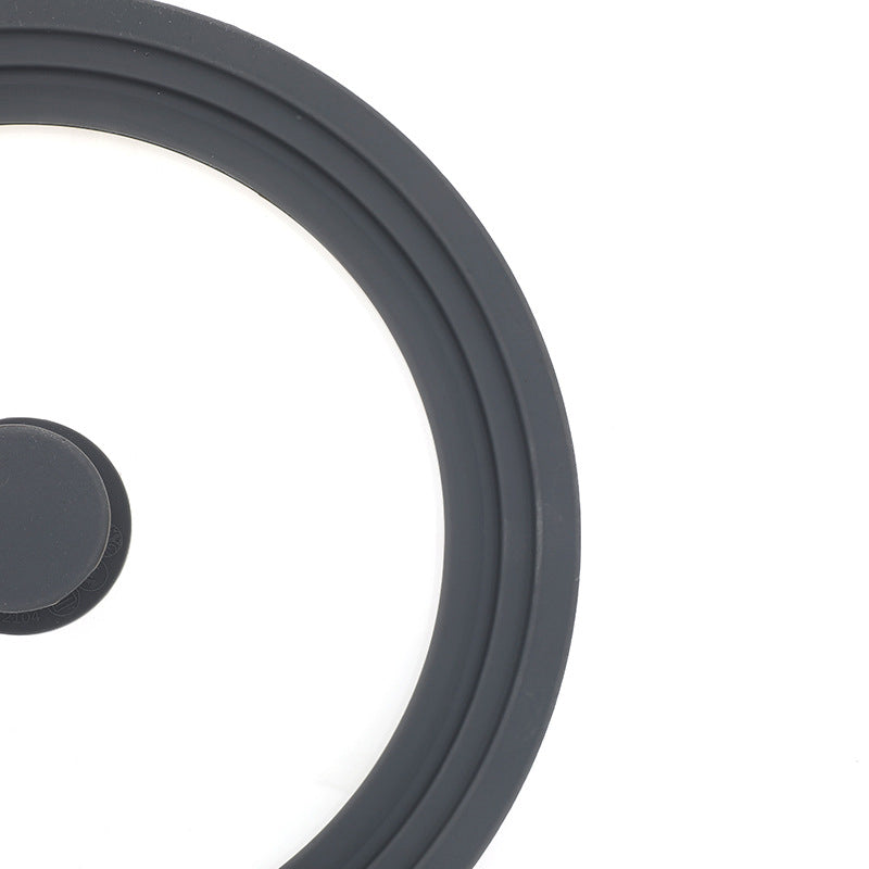 Universal Silicone & Tempered Glass Lid for Pots & Pans | Fits Multiple Sizes | 28cm
