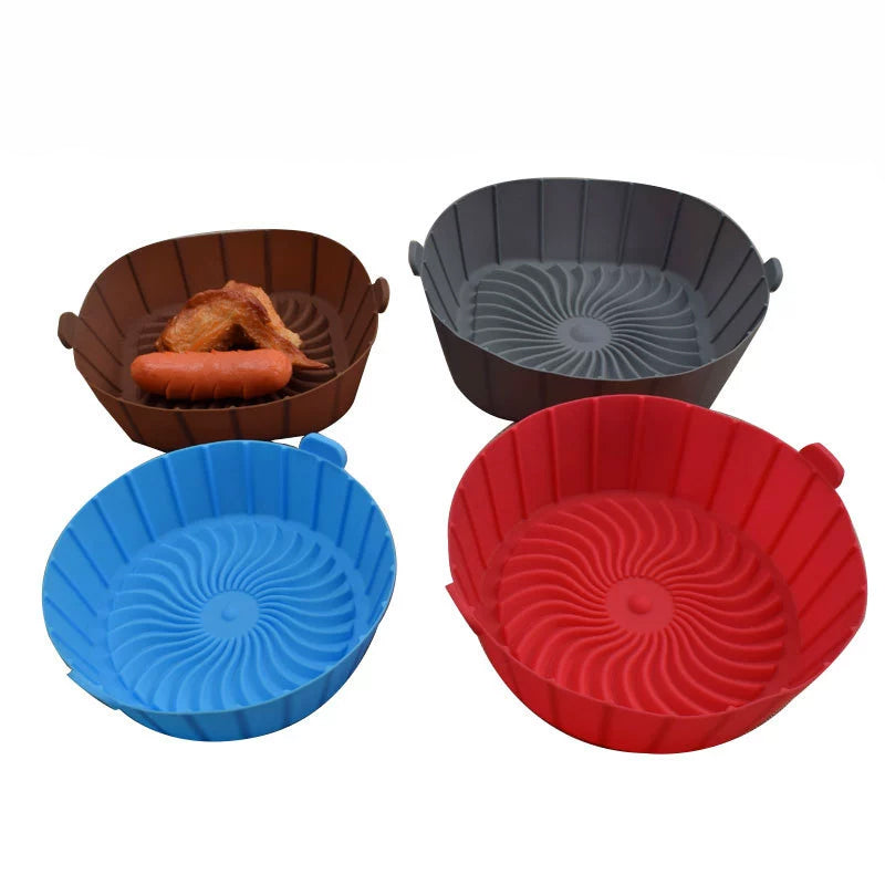 Round Silicone Air Fryer Pot | Reusable Non-Stick Basket Liner for Baking & Roasting