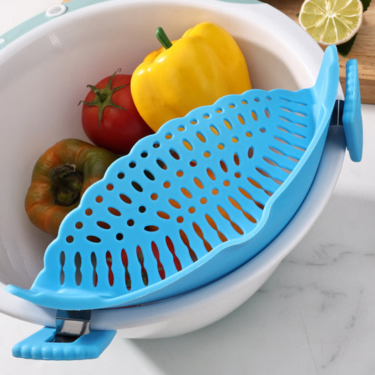 Clip-On Silicone Pot Strainer - Space-Saving, Hands-Free Kitchen Colander