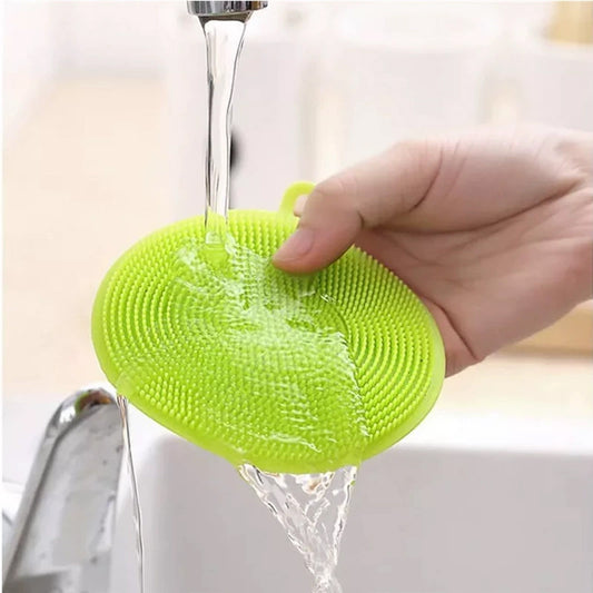 Happy Face Silicone Dish Scrubber - Non-Scratch, Hygienic Sponge Alternative