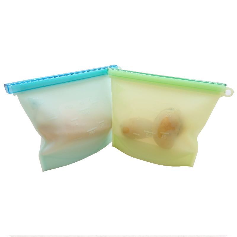 Reusable Silicone Food Storage Bags (3-Pack) - Leakproof, Freezer & Microwave Safe
